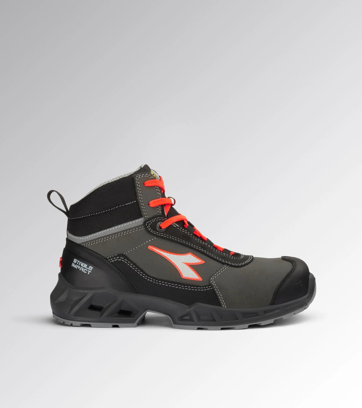 SCARPA DIADORA SHARK ALTA S3 SRC ESD NERO/ROSSO FLUO