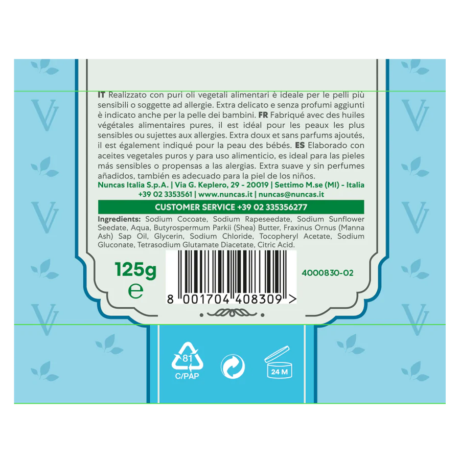 Nuncas - Sapone Vegetale Gr.125 Vittoria Verde