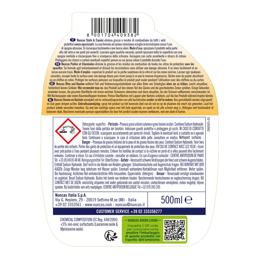 Nuncas - Stufe E camini Supersgrassante Vetro Ml.500