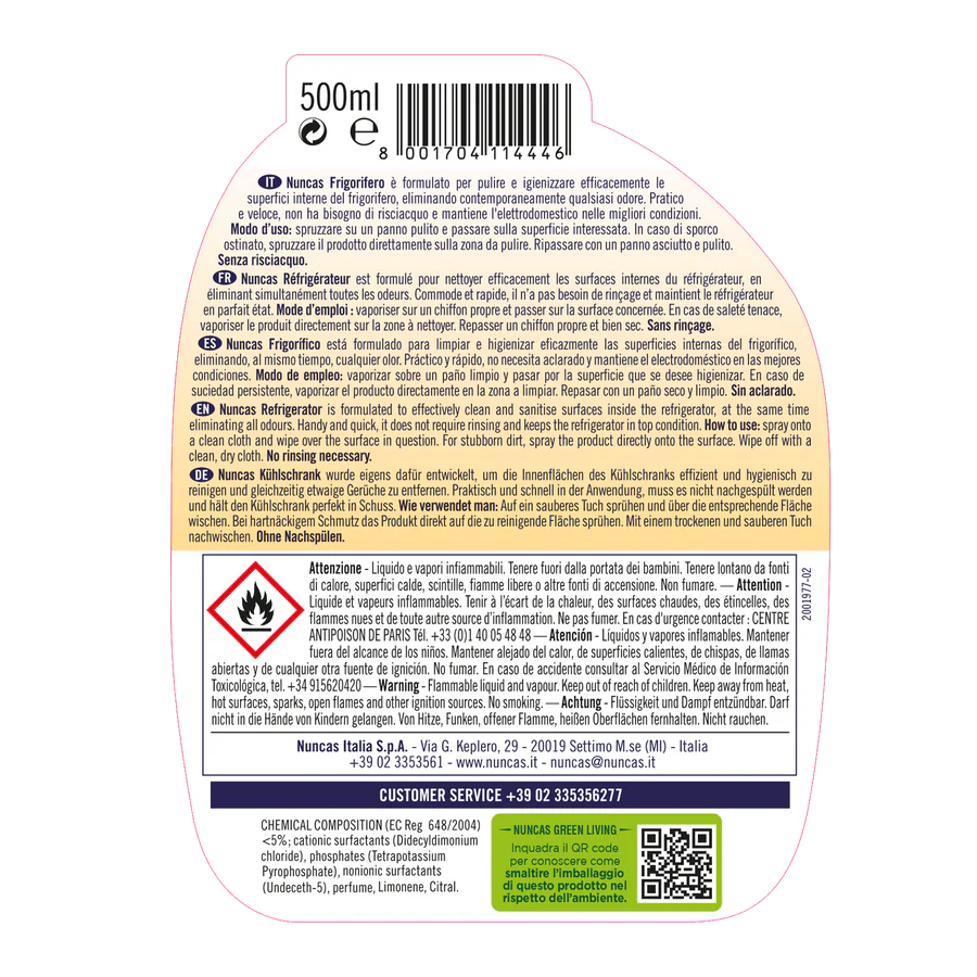 Nuncas - Frigorifero detergente antiodore Ml.500