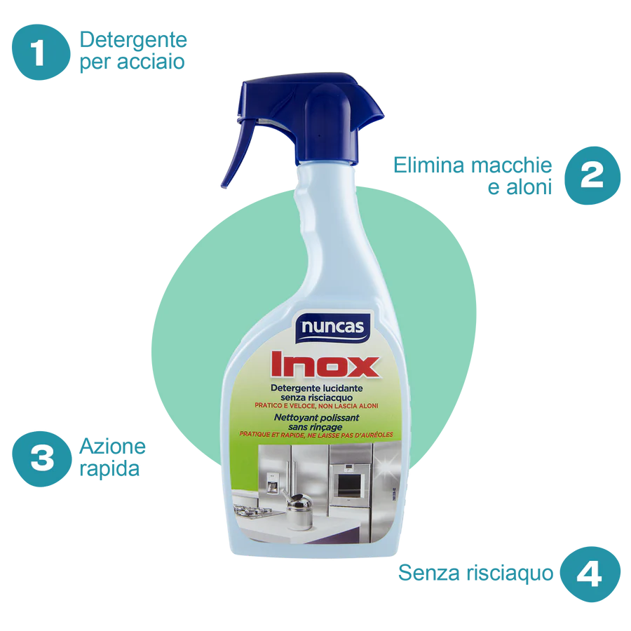 Nuncas - Inox Spray Detergente Lucidante Ml.500