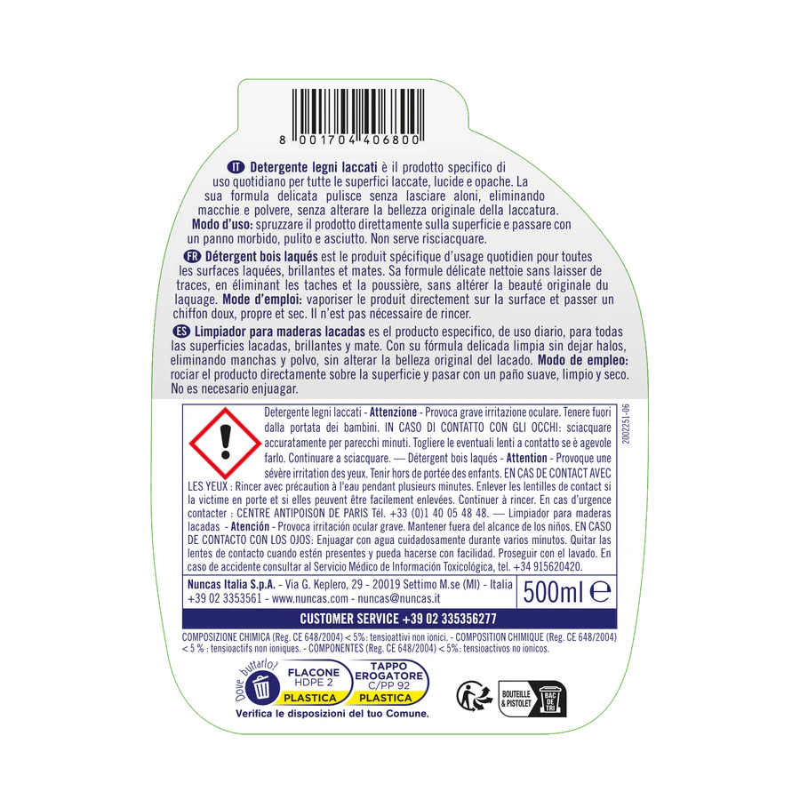Nuncas - Mobili E design Detergente Legni Laccati Ml.500