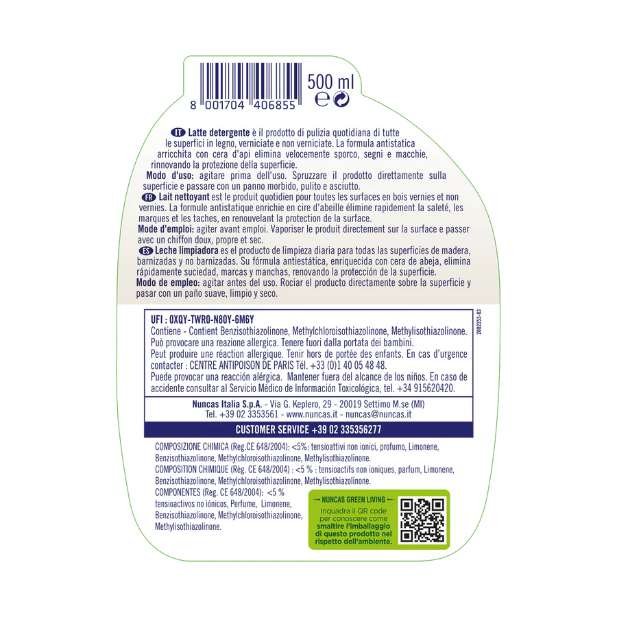 Nuncas - Mobili E design Latte Detergente Ml.500
