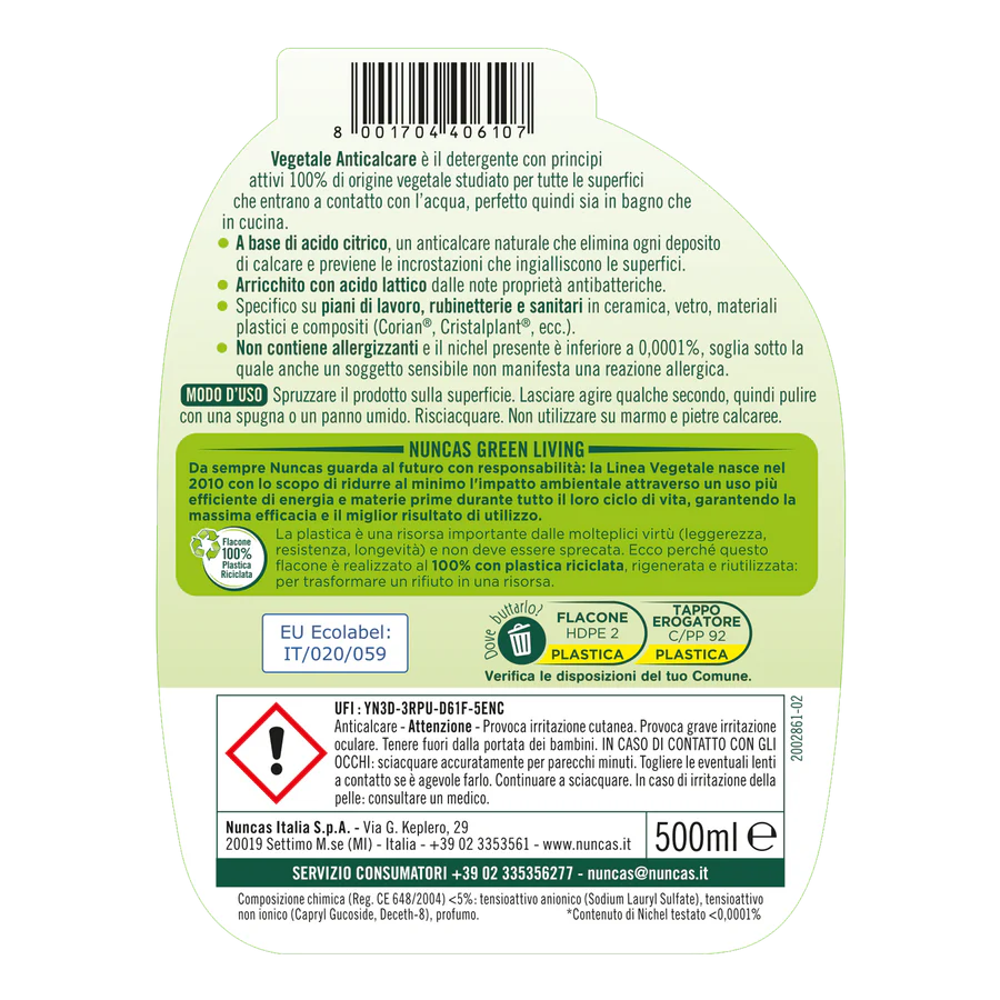 Nuncas - Vegetale Anticalcare Ml.500