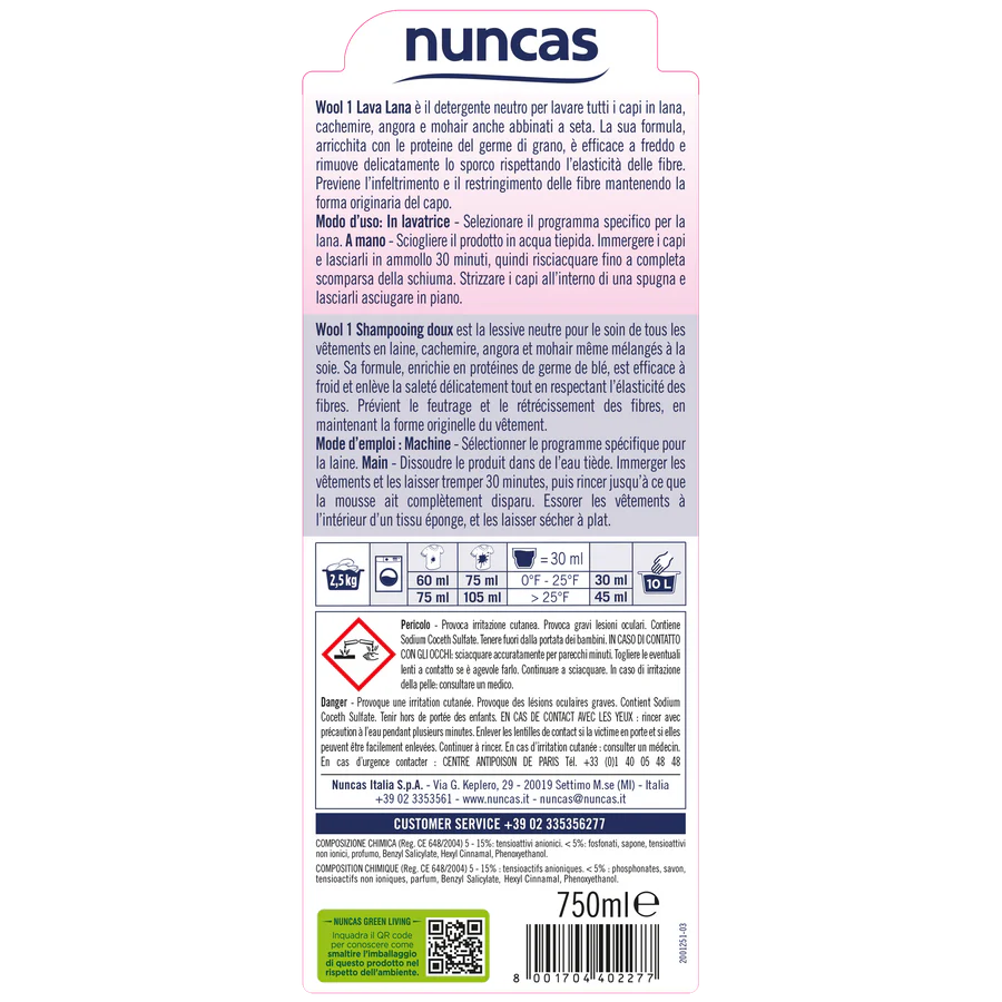 Nuncas - Wool 1 lava Lana Ml.750