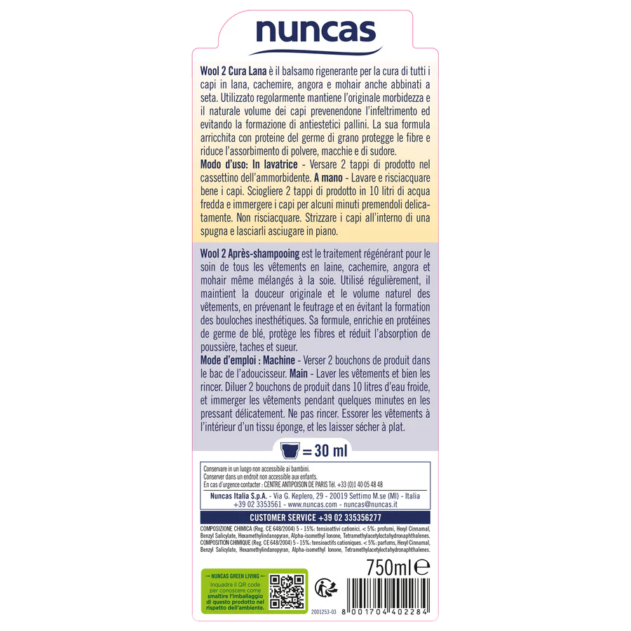 Nuncas - Wool 2 cura Lana Ml.750
