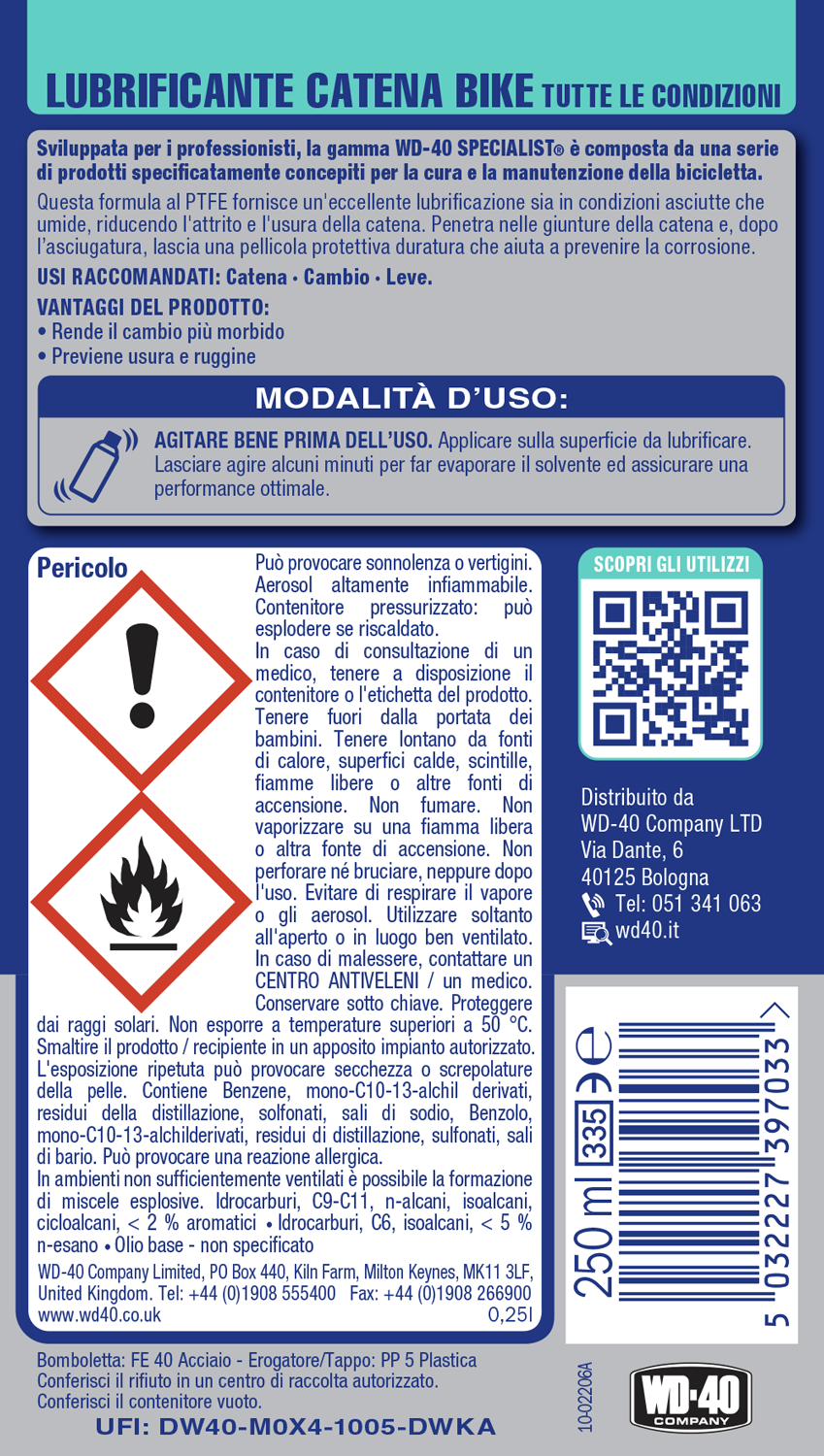 WD-40 Bici - Lubrificante catena 250ml