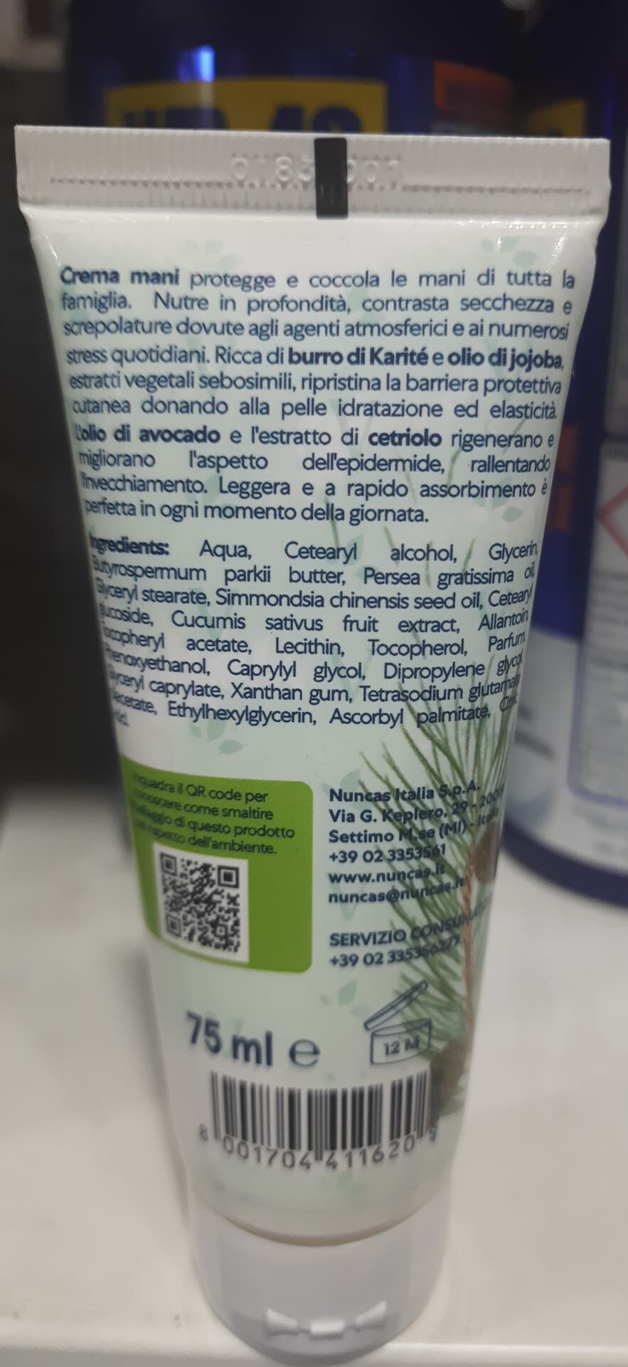 Nuncas - Crema Mani Nutriente E protettiva Ml.75 Vittoria Verde