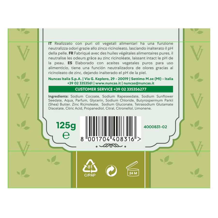 Nuncas - Sapone Vegetale Gr.125 Vittoria Verde
