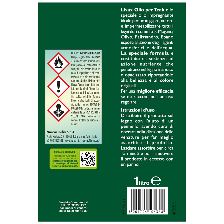 Nuncas - Olio Per Teak Lt.1