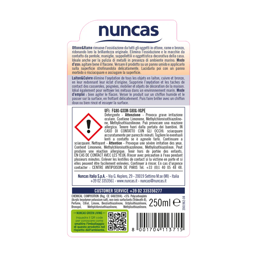 Nuncas - Ottone E rame Ml.250