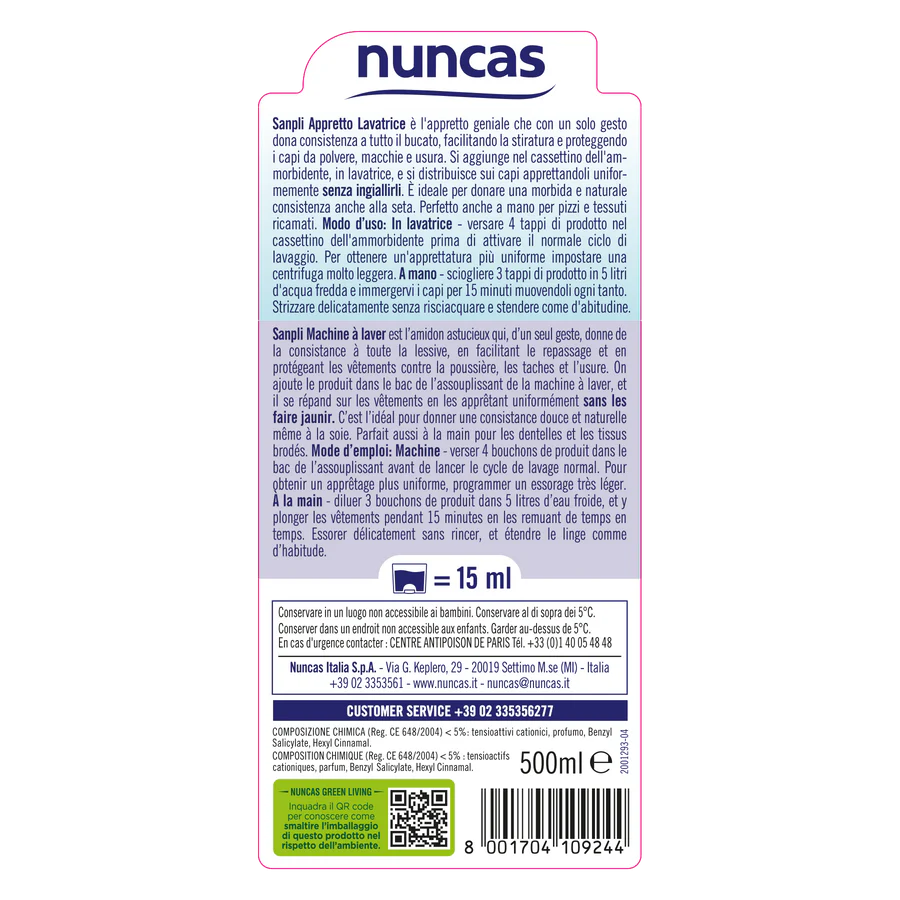 Nuncas - Sanpli Appretto Lavatrice Ml.500