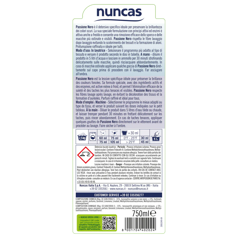 Passione Nero Detersivo Capi Scuri - 750ml